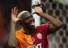 Victor OSimhen merayakan golnya di laga Galatasaray vs RAMS Basaksehir