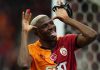 Victor Osimhen merayakan golnya ke gawang RAMS Basaksehir