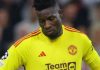 ANdre Onana di laga antara Grimsby vs Manchester United