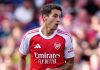 Aksi Jakub Kiwior di laga Arsenal vs Villarreal di laga persahabatan