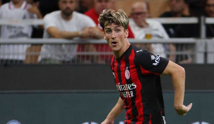 Alexis Saelemaekers di laga AC Milan vs Bari