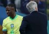 Ancelotti Coret Vinicius dari Timnas Brasil untuk Dua Laga di Bulan September