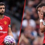 Bruno Fernandes saat gagal penalti melawan Fulham