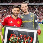 David de Gea berfoto bersama Bruno Fernandes