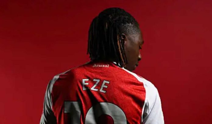 Eberechi Eze saat diperkenalkan sebagai pemain baru Arsenal