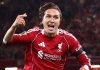 Federico Chiesa rayakan gol untuk Liverpool