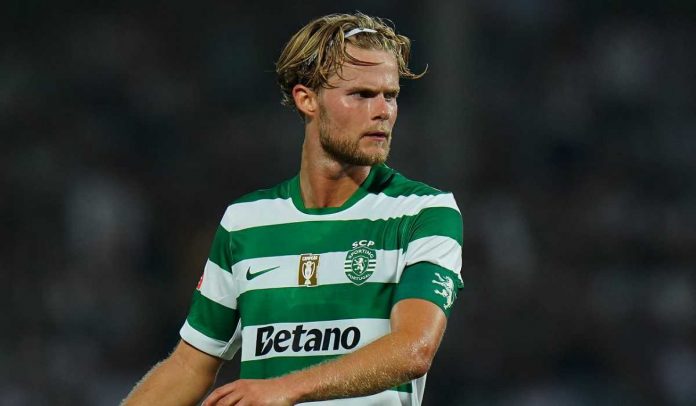 Morten Hjulmand di laga Casa Pia vs Sporting CP