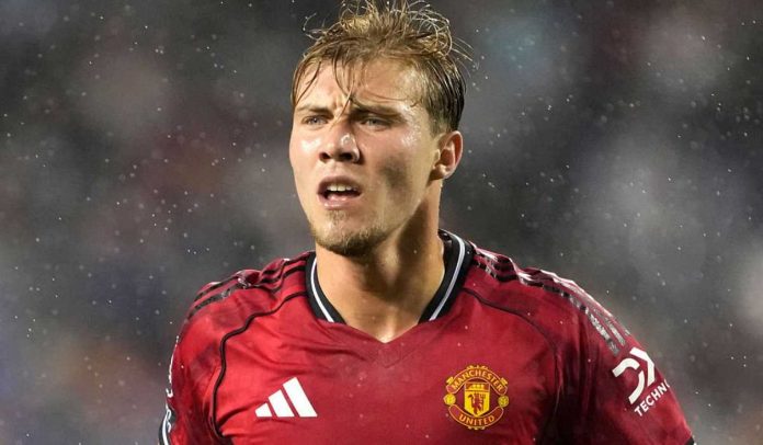 Rasmus Hojlund di laga Manchester United vs Bournemouth