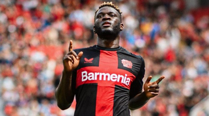 Victor Boniface pemain Bayer Leverkusen target transfer AC Milan