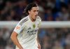 Aksi Alvaro Carreras di laga Levante vs Real Madrid