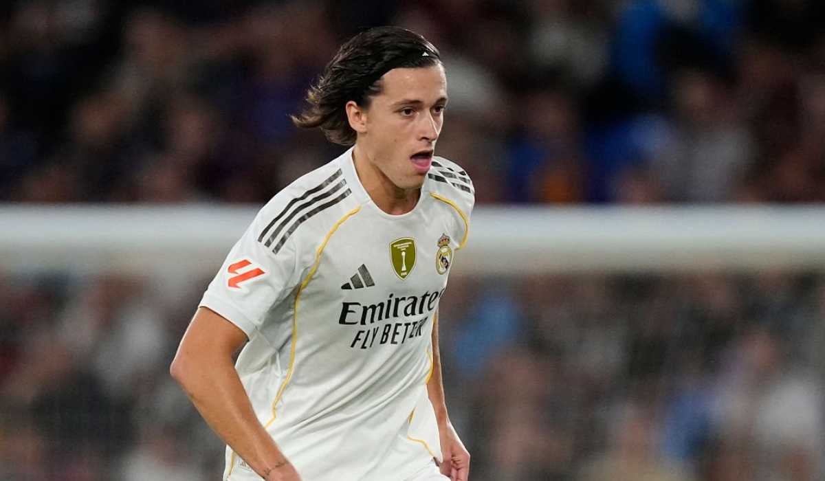 Aksi Alvaro Carreras di laga Levante vs Real Madrid