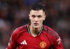 Aksi Benjamin Sesko di laga Manchester United vs Chelsea