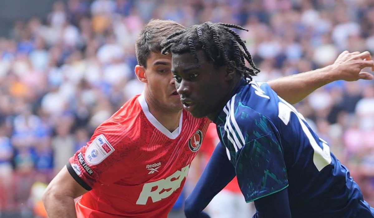 Aksi Jeremy Monga di laga Charlton vs Leicester City Aksi Jeremy Monga di laga Charlton vs Leicester City