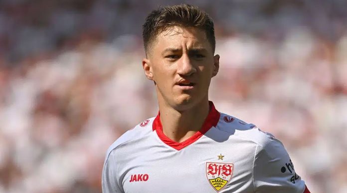 Angelo Stiller gelandang VfB Stuttgart Angelo Stiller gelandang VfB Stuttgart