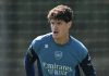 Christian Norgaard berlatih di sesi latihan Arsenal