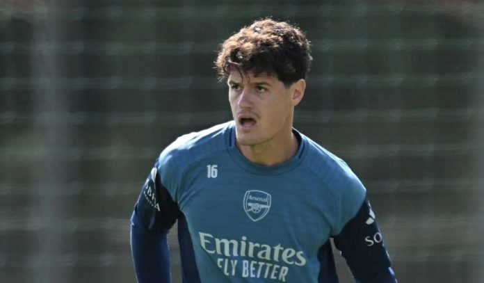 Christian Norgaard berlatih di sesi latihan Arsenal
