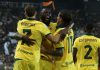 Cristian Pulisic merayakan gol bersama rekan-rekannya