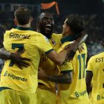 Cristian Pulisic merayakan gol bersama rekan-rekannya