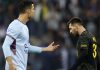 Cristiano Ronaldo dalam pertemuan terakhir dengan Lionel Messi di Riyadh