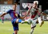 Dani Olmo dalam sebuah laga Barcelona