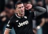Dusan Vlahovic merayakan golnya di laga Juventus vs Borussia Dortmund