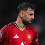 Ekspresi Bruno Fernandes selama laga Manchester United vs Chelsea