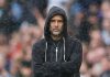 Ekspresi Pep Guardiola di laga Manchester City vs Manchester United