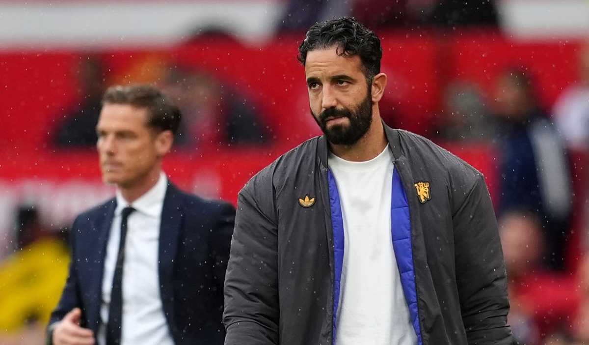 Ekspresi Ruben Amorim di laga Manchester United v Burnley