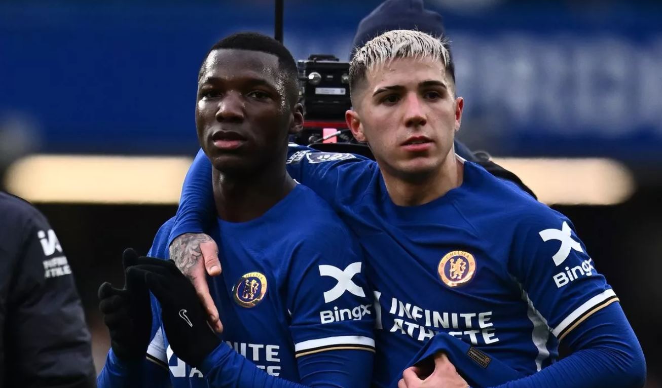 Enzo Fernandez dan Moises Caicedo pemain Chelsea Enzo Fernandez dan Moises Caicedo pemain Chelsea