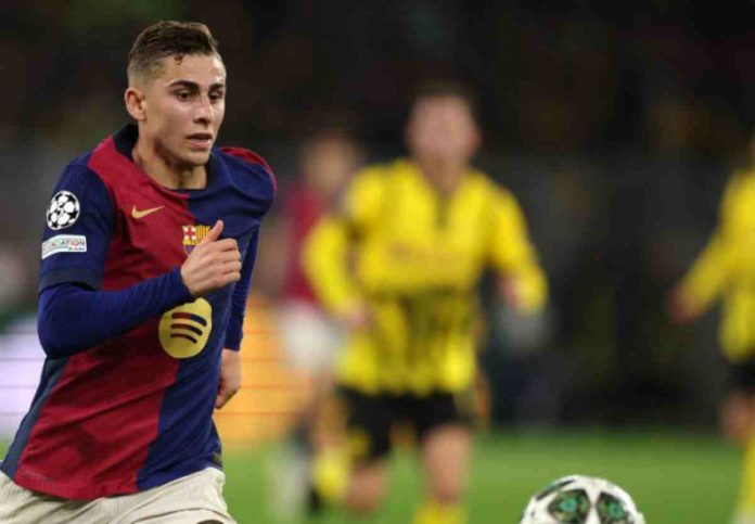 Fermin Lopez dalam sebuah aksinya untuk Barcelona Fermin Lopez dalam sebuah aksinya untuk Barcelona