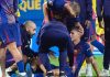 Fermin Lopez saat cedera dalam laga Barcelona melawan Getafe