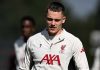 Florian Wirtz berlatih di sesi latihan Liverpool