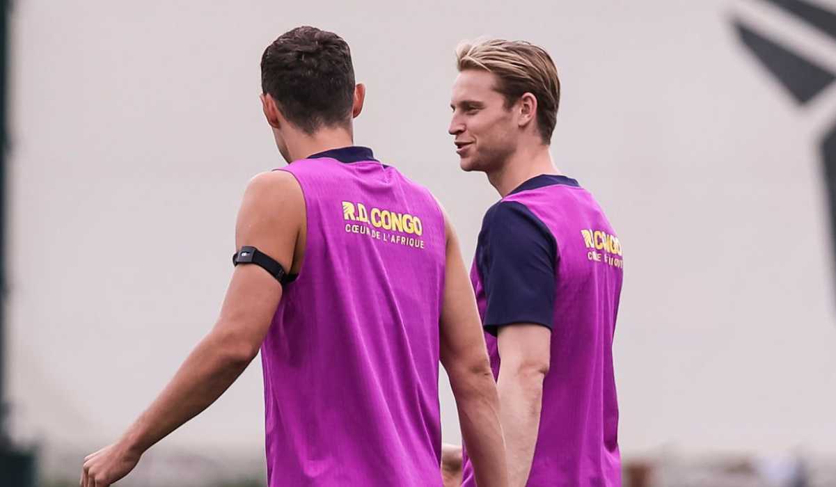 Frenkie de Jong tampak mulai kembali berlatih jelang laga kontra Newcastle