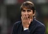 Gestur Antonio Conte di laga AC Milan vs Napoli