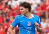 Gestur Julian Alvarez di laga Mallorca vs Atletico Madrid