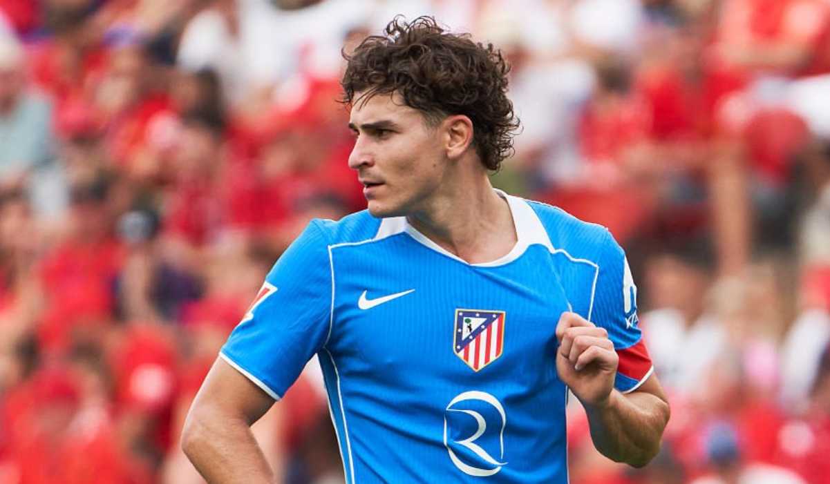 Gestur Julian Alvarez di laga Mallorca vs Atletico Madrid