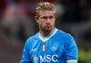 Gestur Kevin de Bruyne di laga AC Milan vs Napoli