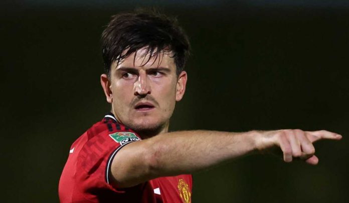 Harry Maguire di laga Grimsby Town vs Manchester United Harry Maguire di laga Grimsby Town vs Manchester United