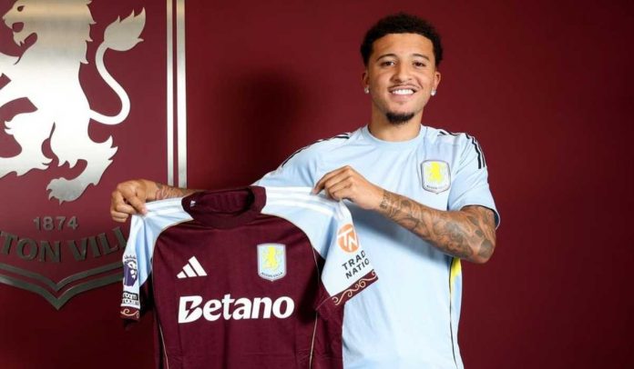 Jadon Sancho diperkenalkan sebagai pemain baru Aston Villa Jadon Sancho diperkenalkan sebagai pemain baru Aston Villa