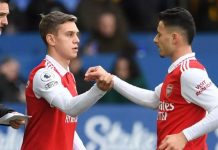 Leandro Trossard dan Gabriel Martinelli pemain Arsenal