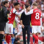 Martin Odegaard pemain Arsenal cedera saat melawan Nottingham Forest