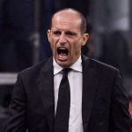 Massimiliano Allegri berteriak di laga AC Milan vs Napoli