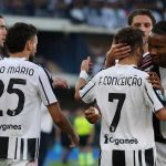 Para pemain Juventus rayakan gol Francesco Conceicao