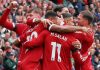 Pemain Liverpool merayakan kemenangan