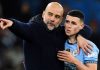 Phil Foden dan Pep Guardiola manajer Manchester City