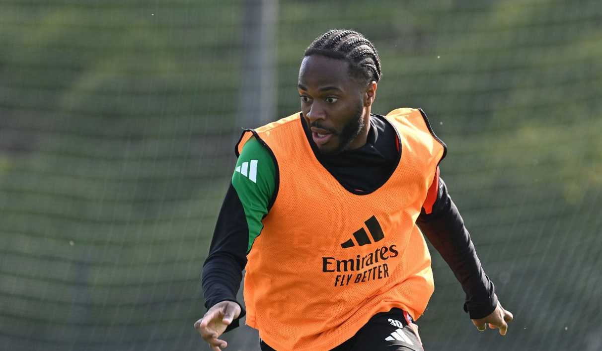 Raheem Sterling saat sedang berlatih di tim Arsenal