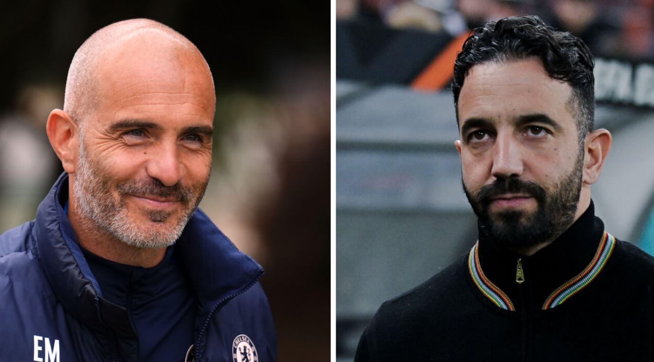 Ruben Amorim pelatih Manchester United dan Enzo Maresca pelatih Chelsea