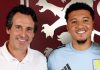 Unai Emery pelatih Aston Villa dan Jadon Sancho