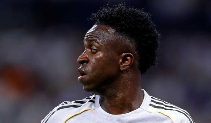 Vinicius Junior di laga Real Madrid vs Marseille