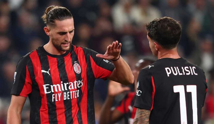 Adrien Rabiot dan Christian Pulisic di laga Juventus vs AC Milan